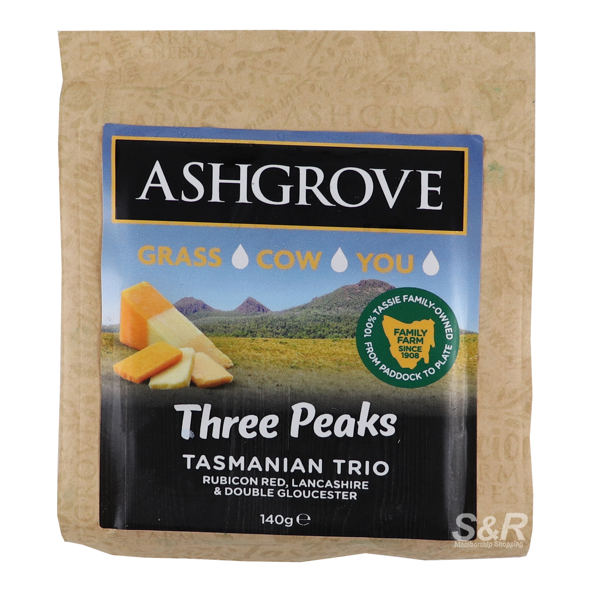 Ashgrove Three Peaks Tasmanian Trio Rubicon Red, Lancashire & Double Gloucester 140g